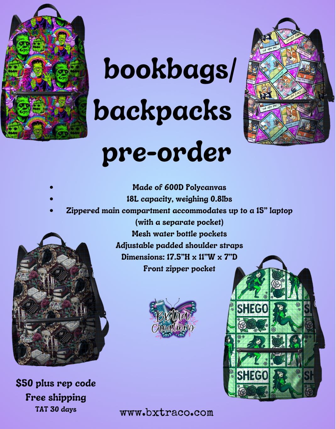 Bookbags / Backpacks 🎒                 Pre order