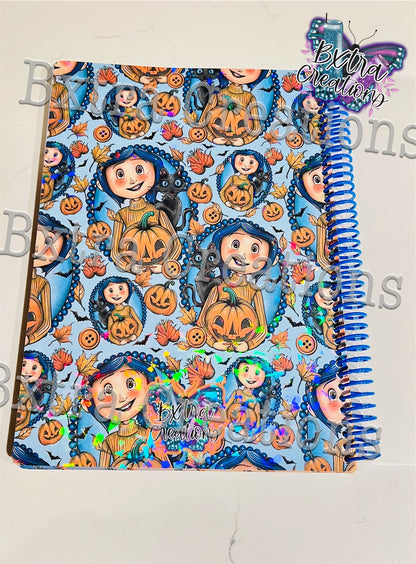 Button Girl Fall Notebook