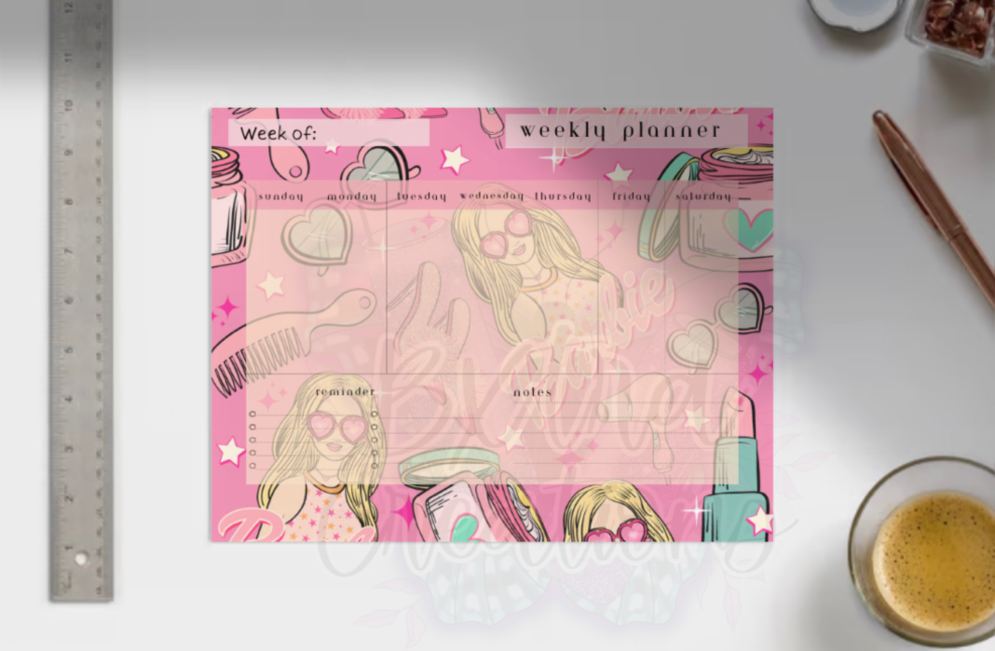 Glam Doll Weekly Desk Pad